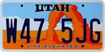 UT license plate W475JG