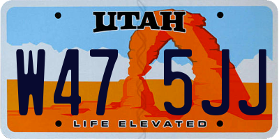 UT license plate W475JJ