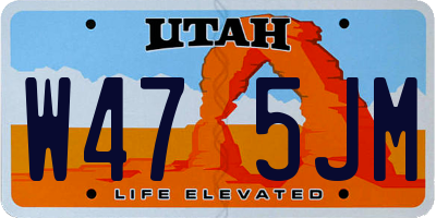 UT license plate W475JM