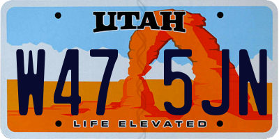 UT license plate W475JN