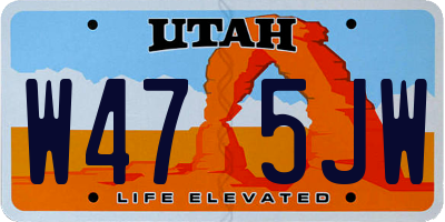 UT license plate W475JW
