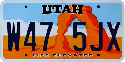 UT license plate W475JX