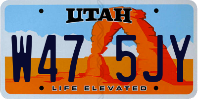UT license plate W475JY