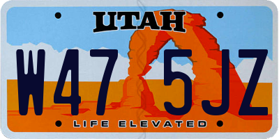 UT license plate W475JZ