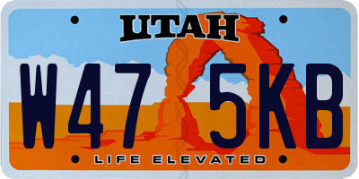 UT license plate W475KB