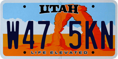 UT license plate W475KN