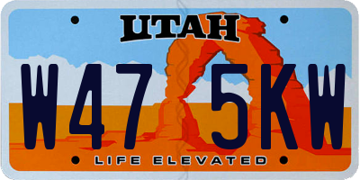 UT license plate W475KW