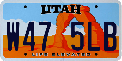 UT license plate W475LB