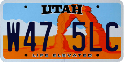 UT license plate W475LC