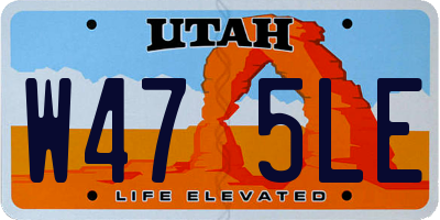 UT license plate W475LE
