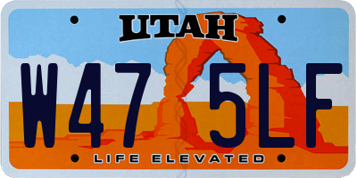 UT license plate W475LF