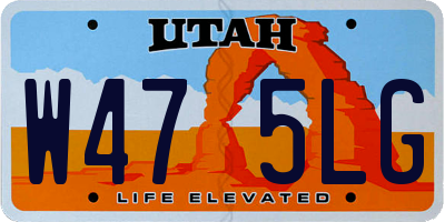UT license plate W475LG