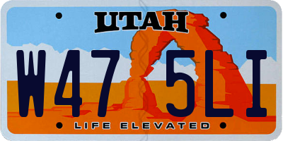 UT license plate W475LI