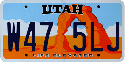 UT license plate W475LJ