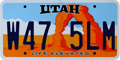 UT license plate W475LM