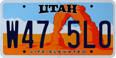 UT license plate W475LO