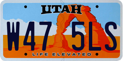 UT license plate W475LS