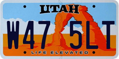 UT license plate W475LT