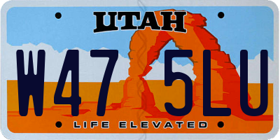 UT license plate W475LU