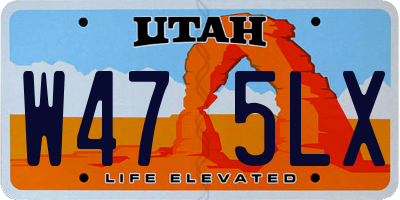 UT license plate W475LX