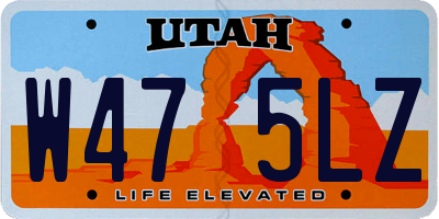 UT license plate W475LZ