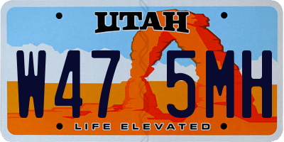 UT license plate W475MH