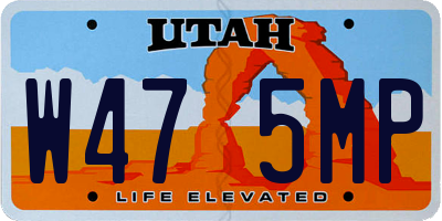 UT license plate W475MP