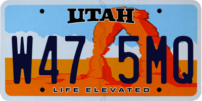 UT license plate W475MQ