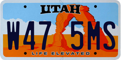 UT license plate W475MS