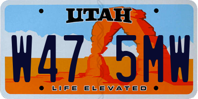 UT license plate W475MW