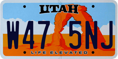 UT license plate W475NJ