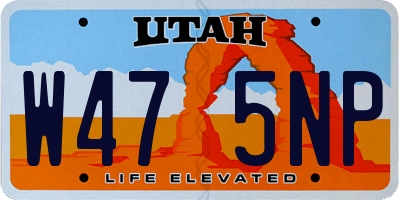 UT license plate W475NP