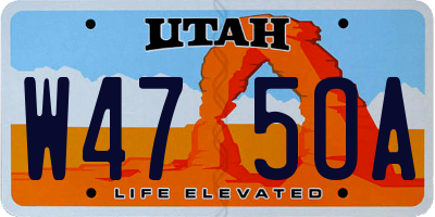 UT license plate W475OA