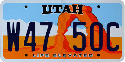 UT license plate W475OC