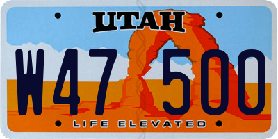 UT license plate W475OO