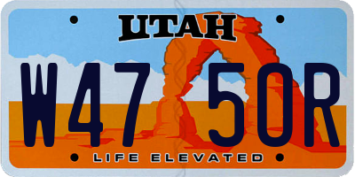 UT license plate W475OR
