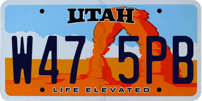 UT license plate W475PB
