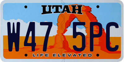 UT license plate W475PC