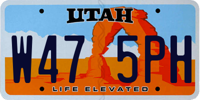 UT license plate W475PH