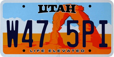 UT license plate W475PI