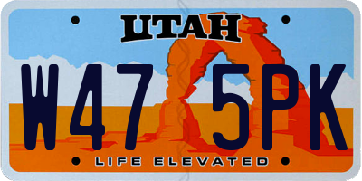 UT license plate W475PK