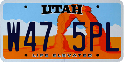 UT license plate W475PL