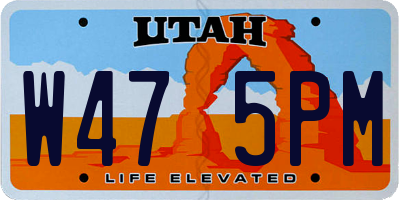 UT license plate W475PM