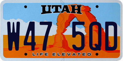 UT license plate W475QD