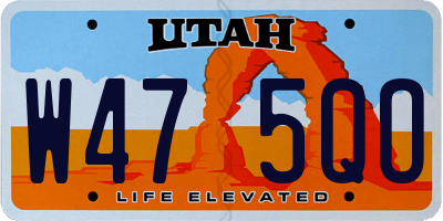 UT license plate W475QO
