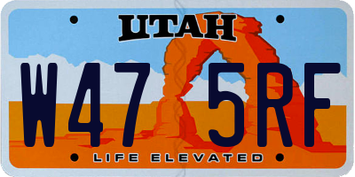 UT license plate W475RF