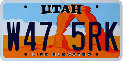UT license plate W475RK