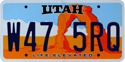 UT license plate W475RQ