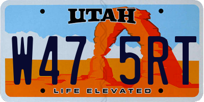 UT license plate W475RT