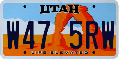 UT license plate W475RW